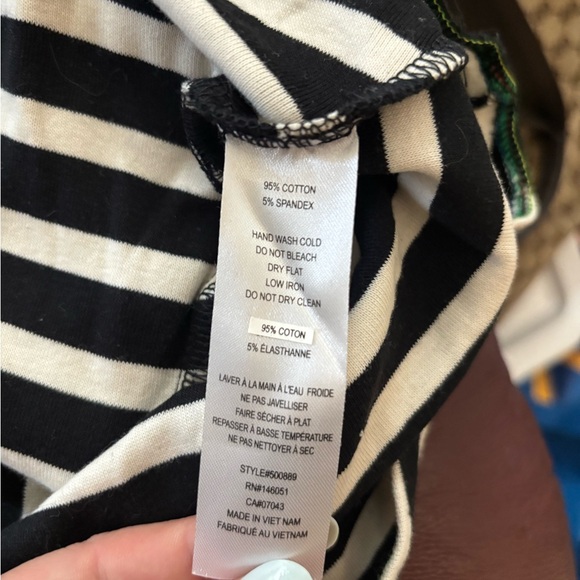 MONTEAU Striped Skater Style Dress with Puff Sleeve Detail - Picture 4 of 4